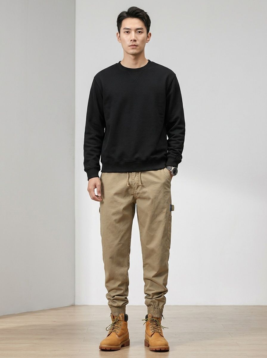 Stretch Fit Versatile Men's Cargo Pants for Casual Outdoor Wear