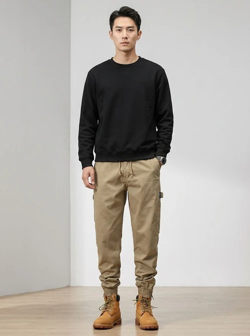 Stretch Fit Versatile Men's Cargo Pants for Casual Outdoor Wear