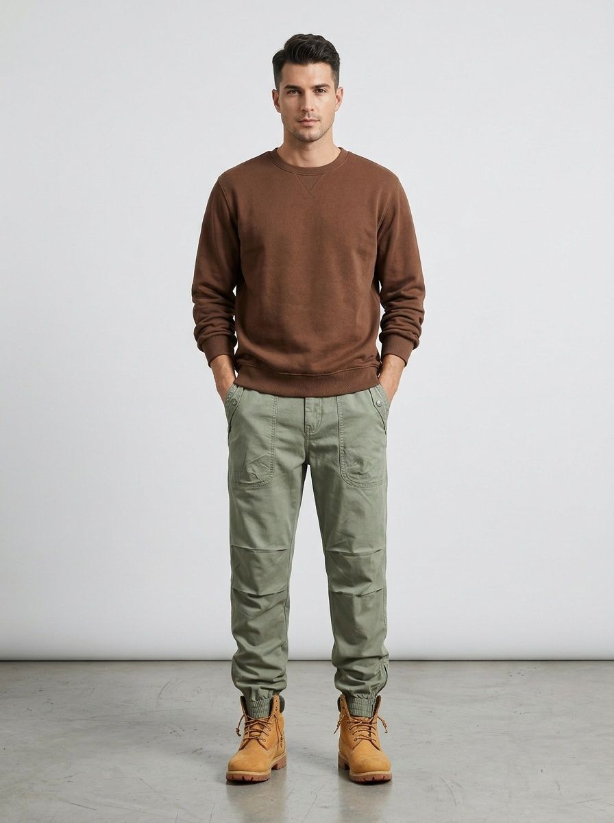 Pleated Multi-Pocket Stretch Fit Men's Cargo Pants for Casual Wear