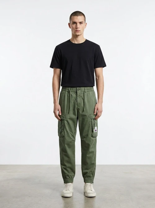 Zipper Detail Stretch Fit Men's Cargo Pants for Casual Wear