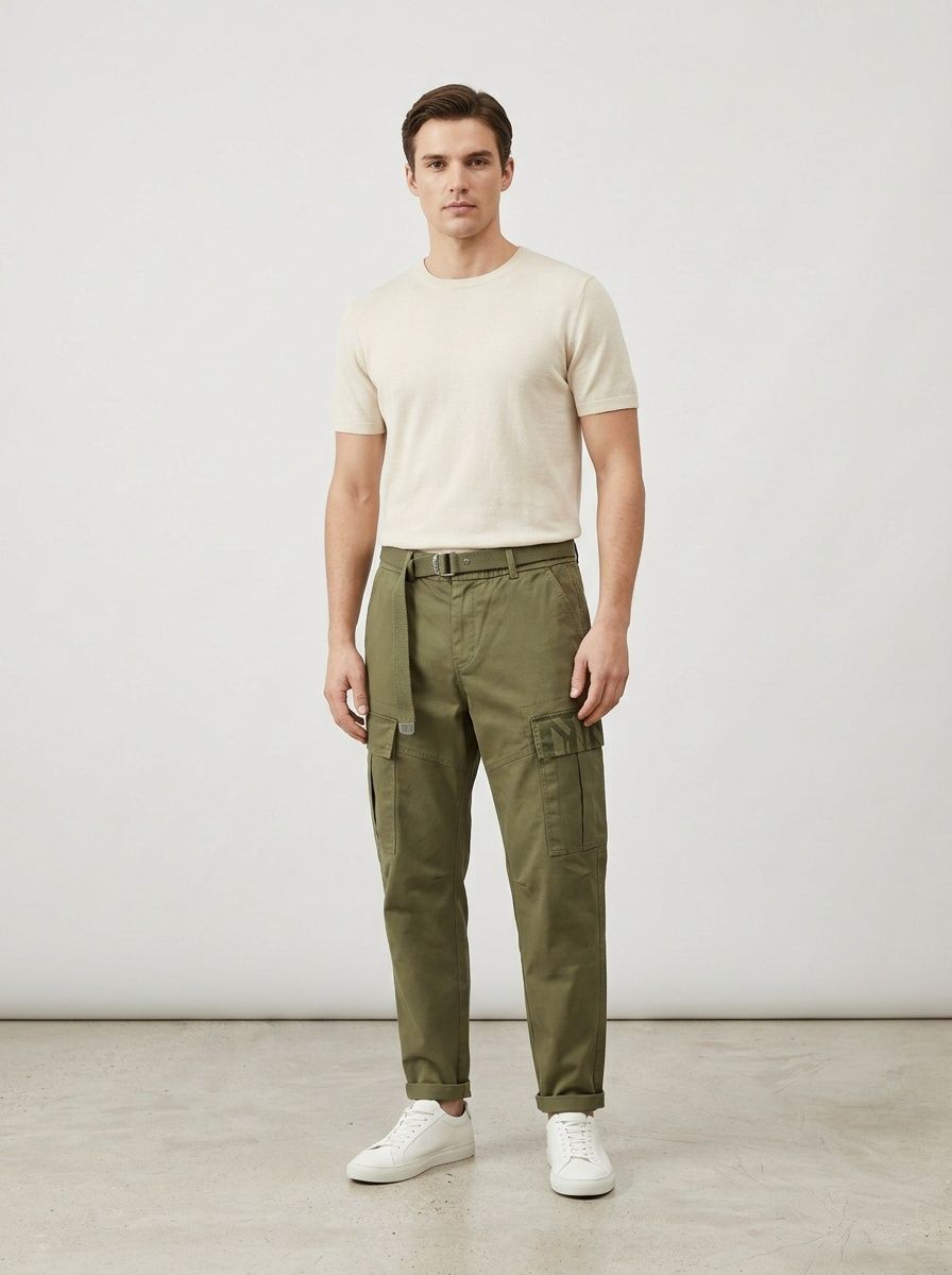 Straight Fit Multi-Pocket Men's Cargo Pants for Casual Winter Wear