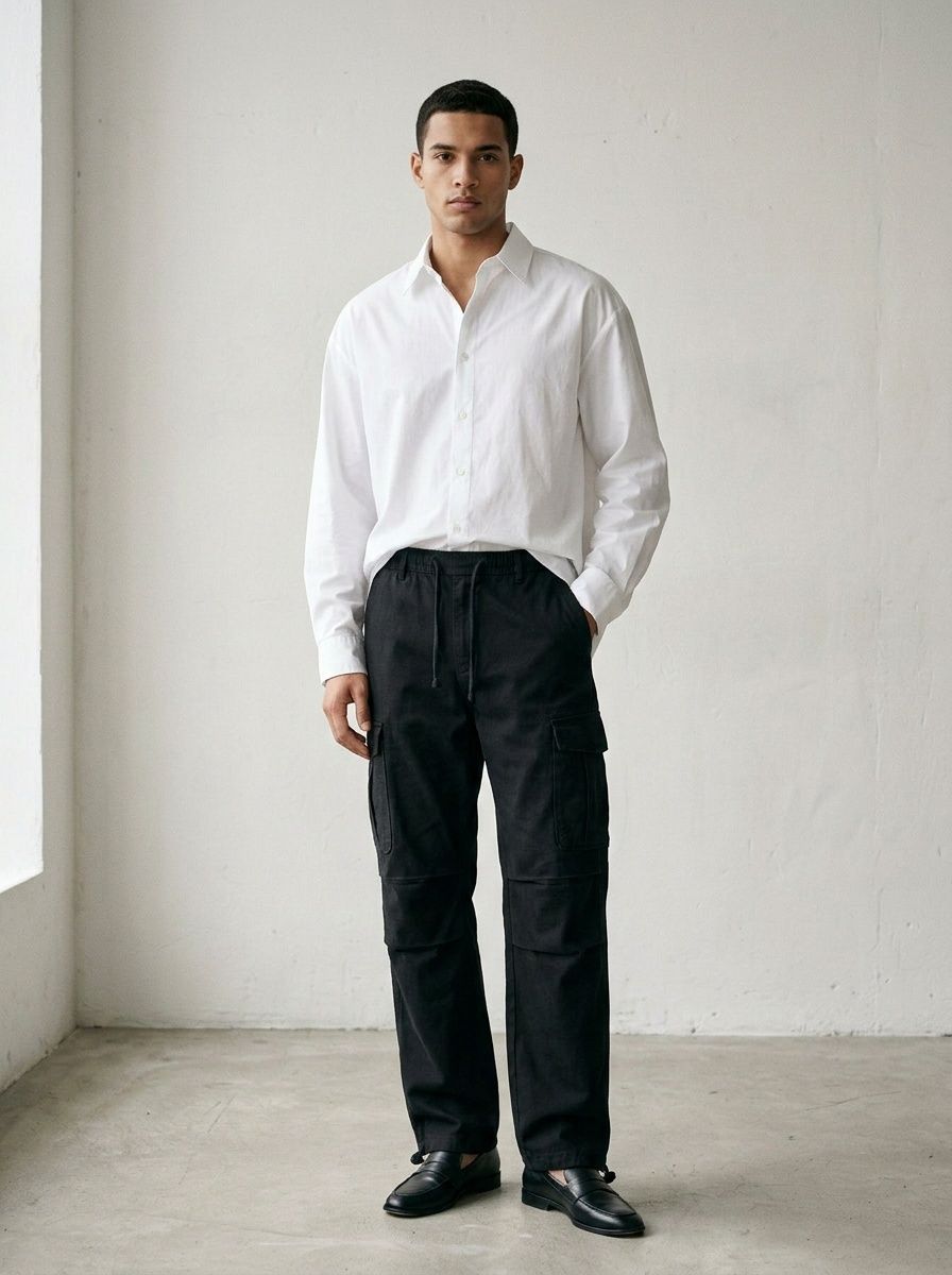 Pantalones cargo elásticos y funcionales para exteriores para hombre con dobladillo con cordón ajustable