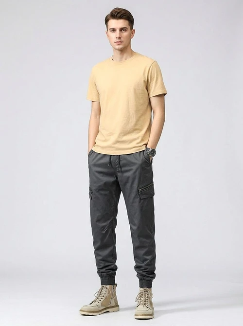 Slim Fit Stretch Functional Men's Jogger Cargo Pants for Casual Athletic Wear