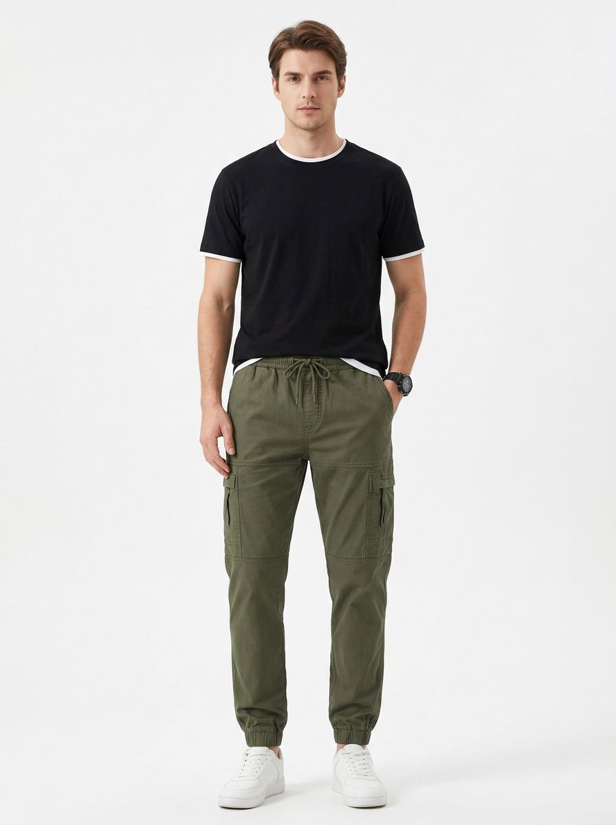 Stretch Fit Retro Tapered Men's Cargo Pants for Versatile Outdoor Wear