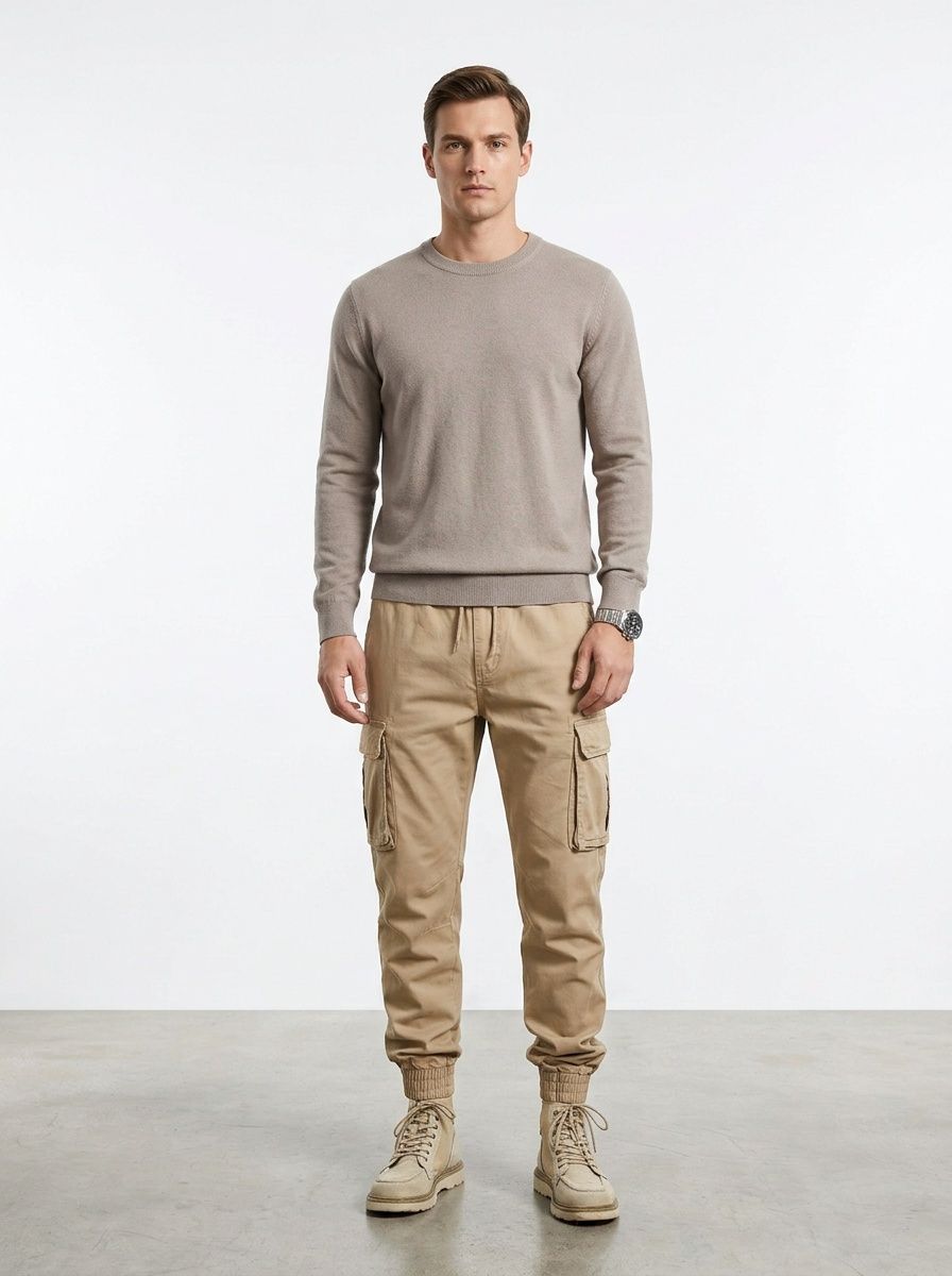 Stretch Fit Multi-Pocket Vintage Men's Jogger Cargo Pants