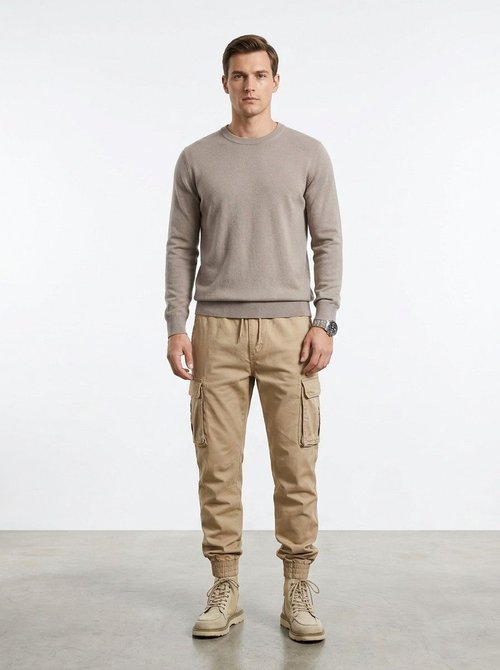 Stretch Fit Multi-Pocket Vintage Men's Jogger Cargo Pants