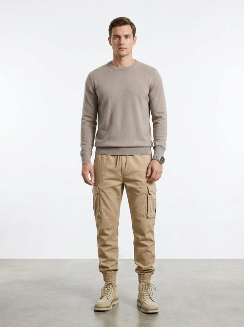 Stretch Fit Multi-Pocket Vintage Men's Jogger Cargo Pants