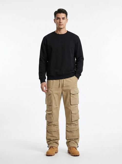 Vintage Multi-Pocket Men's Cargo Pants for Outdoor Casual Wear