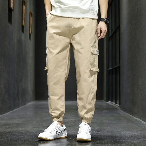 Vintage Multi-Pocket Stretch Men's Cargo Pants for Outdoor Casual Wear