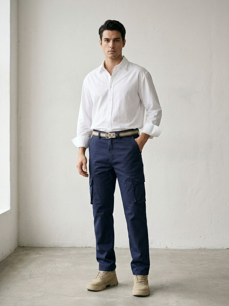 Vintage Multi-Pocket Outdoor Men's Cargo Pants for Casual Wear