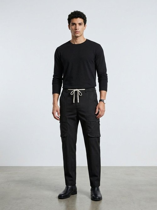 Vintage Wide-Leg Multi-Pocket Men's Cargo Pants for Casual Wear