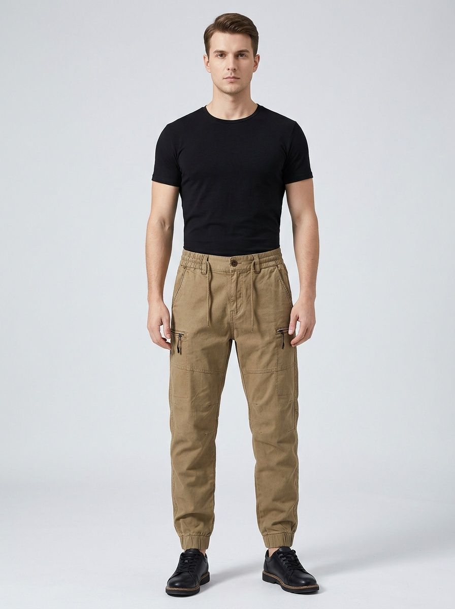 Vintage Multi-Pocket Outdoor Tapered Men's Cargo Pants for Casual Wear