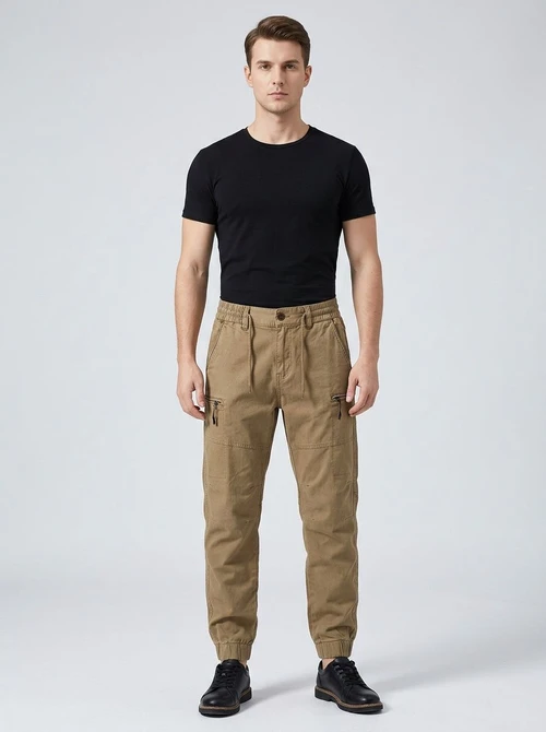 Vintage Multi-Pocket Outdoor Tapered Men's Cargo Pants for Casual Wear