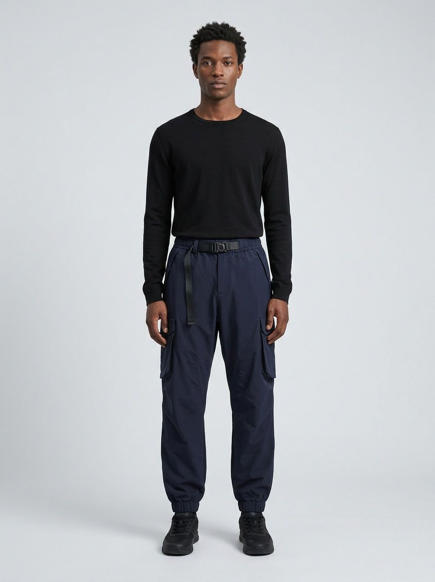 Fleece-Lined Wide-Leg Men's Cargo Pants for Winter Casual Wear