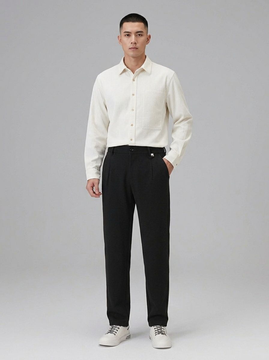 Fleece-Lined Straight Leg Men's Cargo Pants for Winter Casual Wear