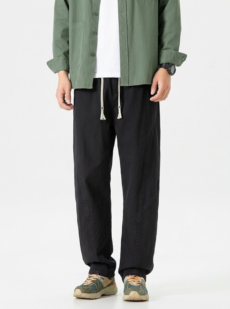 Loose Fit Wide-Leg Men's Cargo Pants for Casual Outdoor Wear