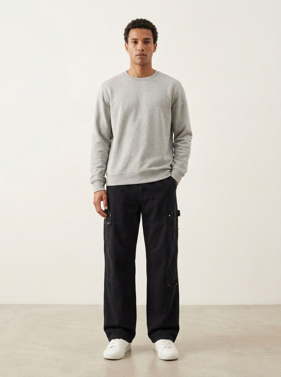 Wide-Leg Multi-Pocket Men's Cargo Pants for Outdoor Casual Wear