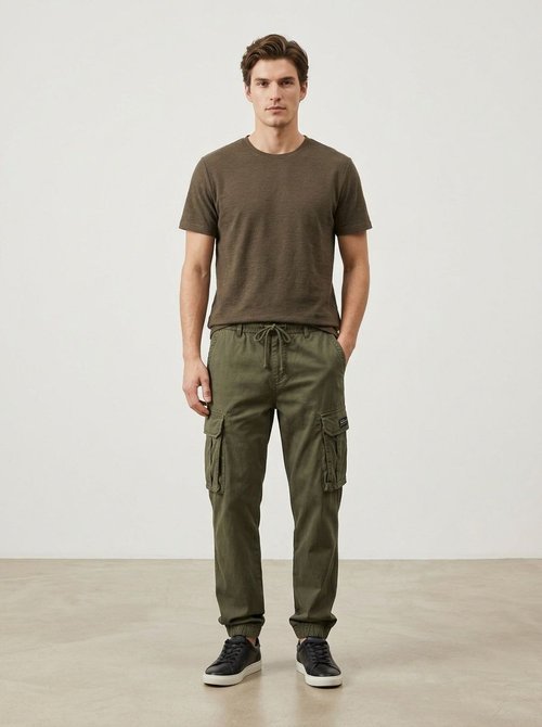 Straight Leg Relaxed Fit Multi-Pocket Men's Cargo Pants for Casual Wear