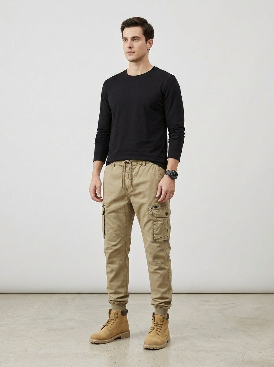 Tapered Fit Versatile Men's Cargo Pants for Casual Athletic Wear