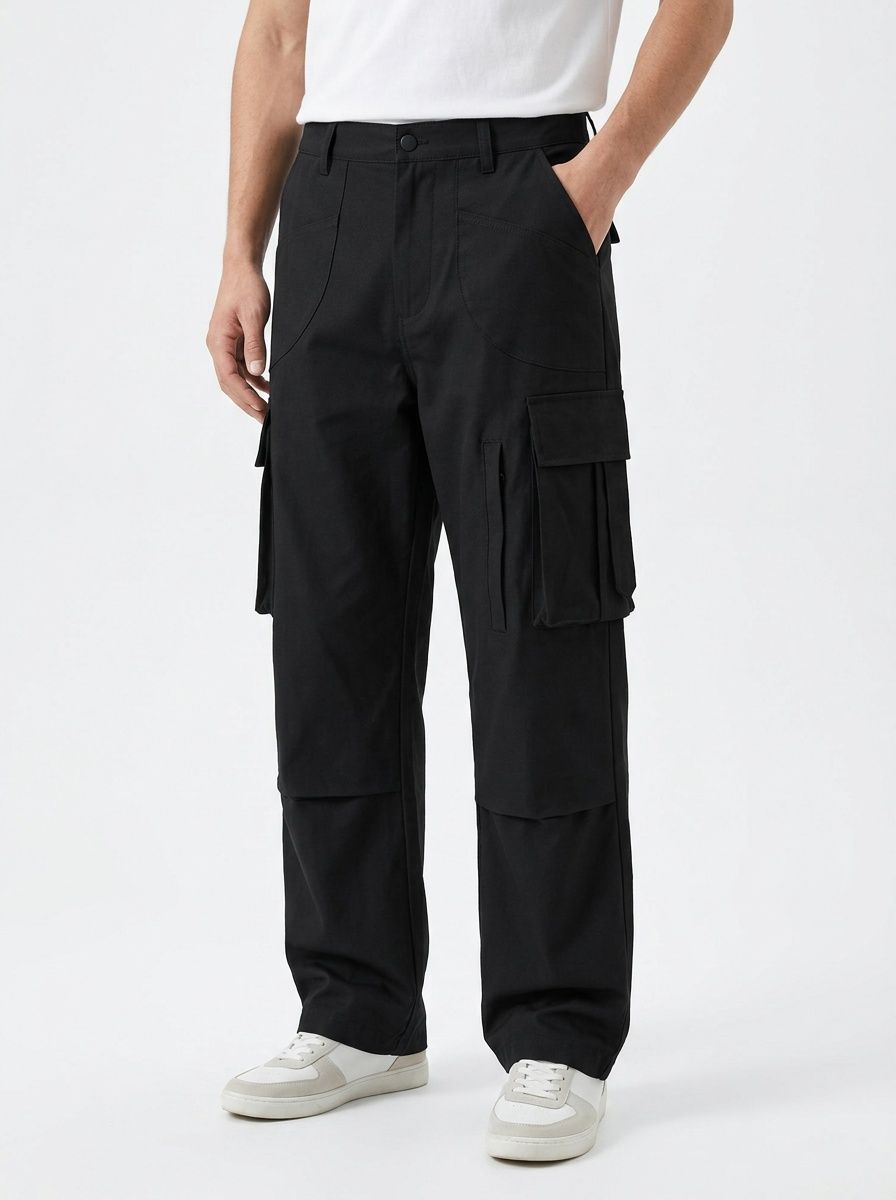 Wide-Leg Multi-Pocket Stretch Winter Casual Men's Cargo Pants