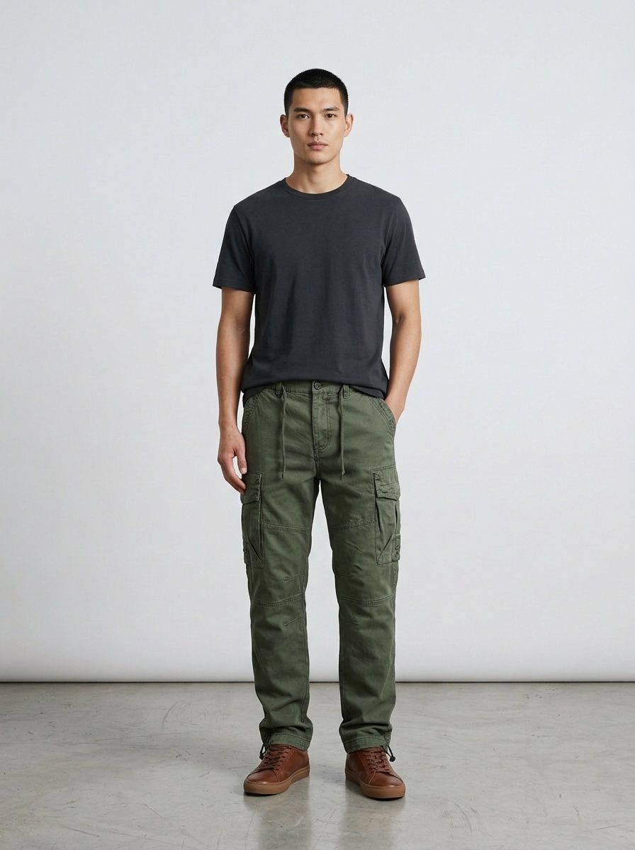 Straight Leg Multi-Pocket Men's Cargo Pants for Casual Athletic Wear