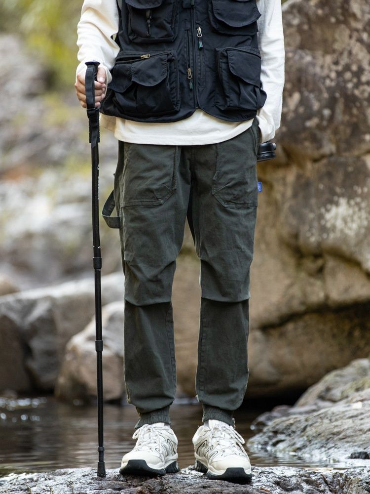 Relaxed Fit Vintage Men's Cargo Pants for Outdoor Casual Wear