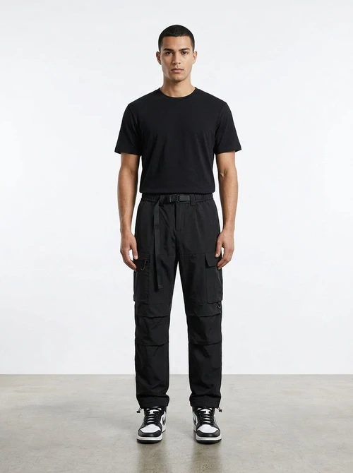Functional Wide-Leg Multi-Pocket Men's Cargo Pants for Casual Wear