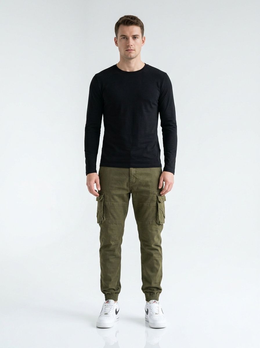 Relaxed Fit Vintage Multi-Pocket Men's Jogger Cargo Pants