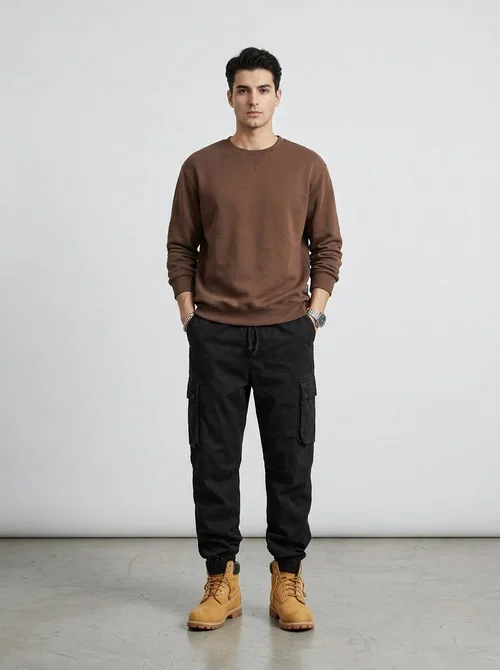 Multi-Pocket Vintage Military Style Men's Cargo Pants for Casual Wear