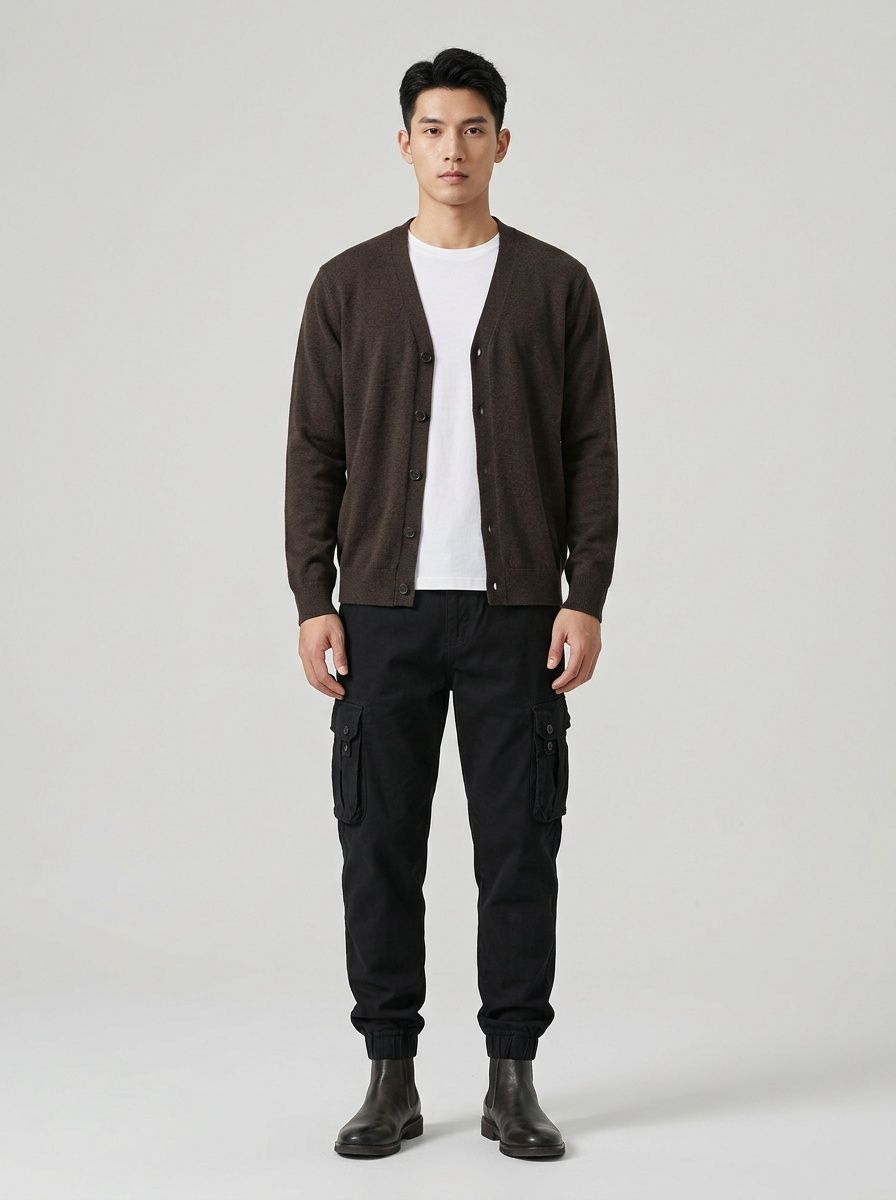 Multi-Pocket Streetwear Tapered Men's Cargo Pants for Casual Outdoor Wear