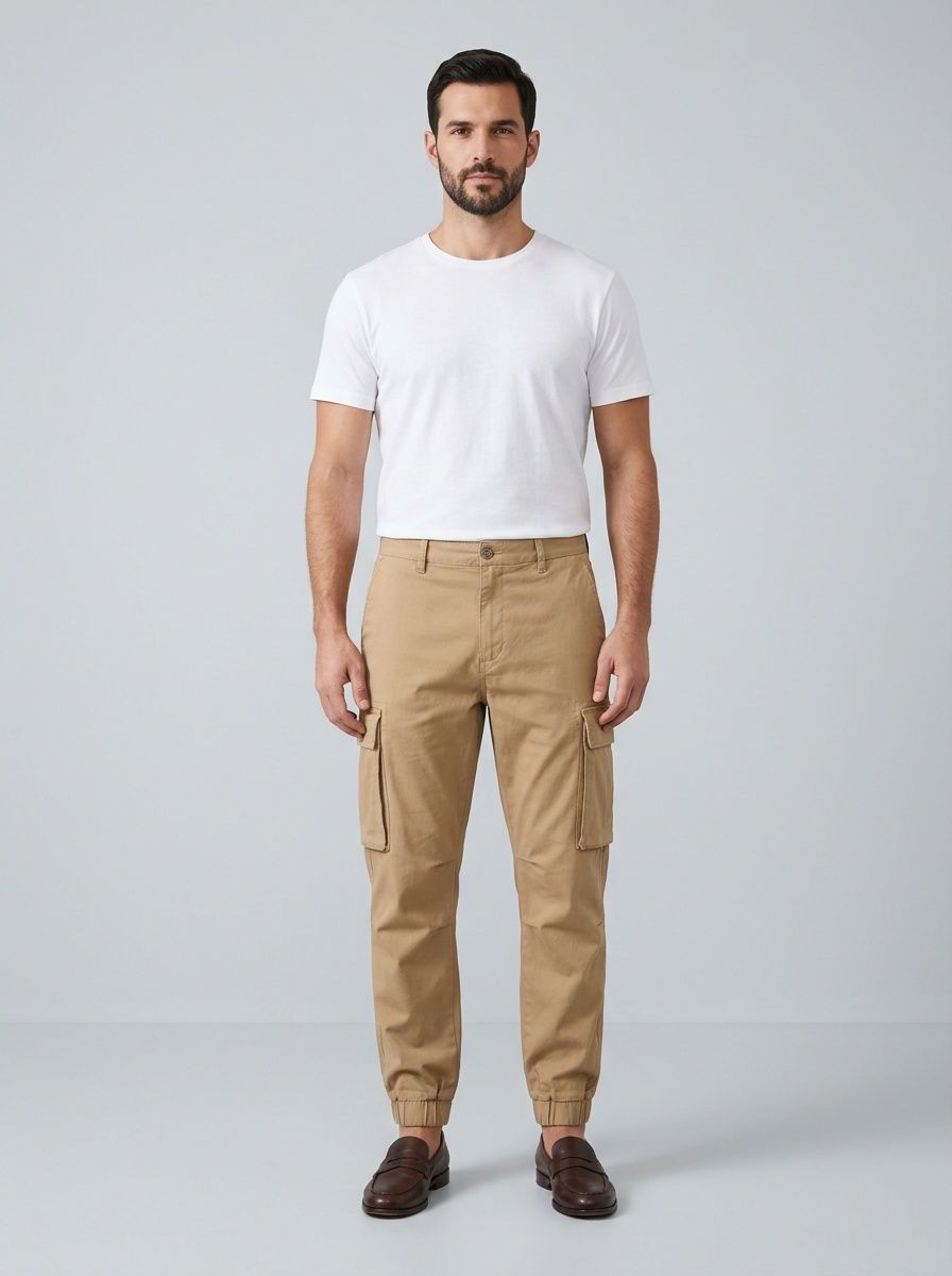 Loose Fit Multi-Pocket Men's Tapered Cargo Pants for Outdoor Mountain Casual Wear