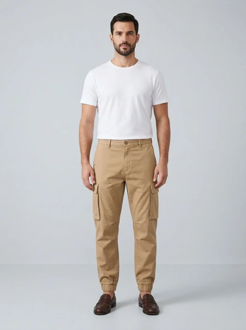 Loose Fit Multi-Pocket Men's Tapered Cargo Pants for Outdoor Mountain Casual Wear