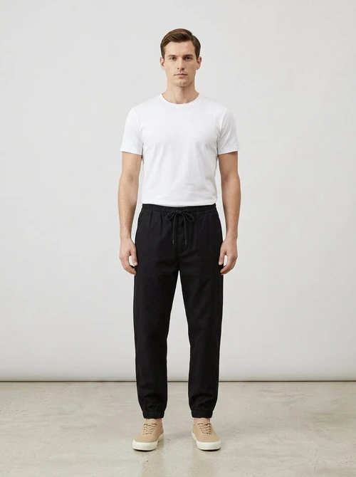 Pantalones cargo ligeros y elásticos con cordón en la cintura para hombre para uso informal