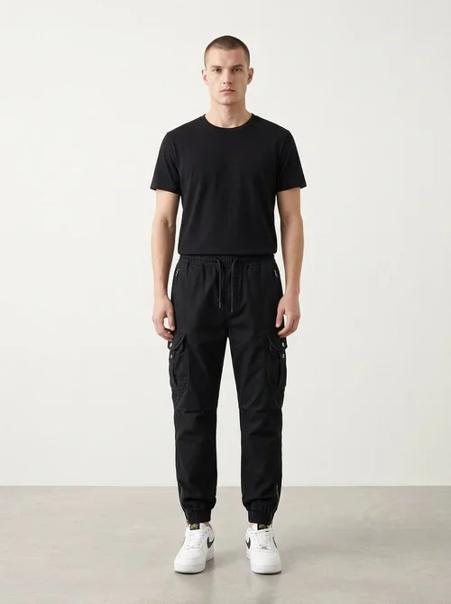 Stretch Fit Versatile Men's Cargo Pants with Cuffed Ankle for Outdoor Casual Wear