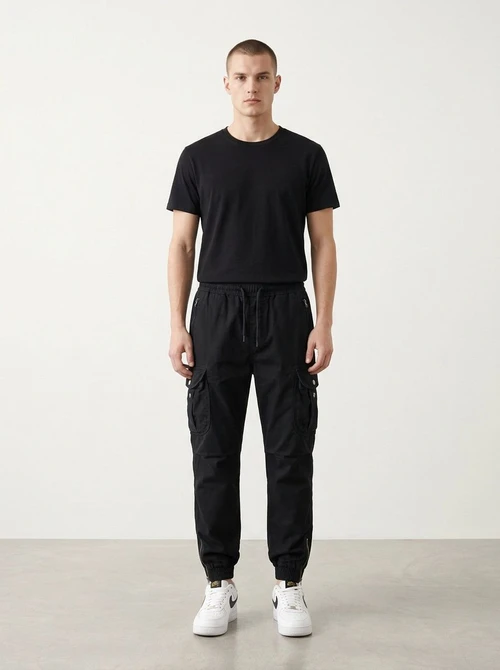 Stretch Fit Versatile Men's Cargo Pants with Cuffed Ankle for Outdoor Casual Wear