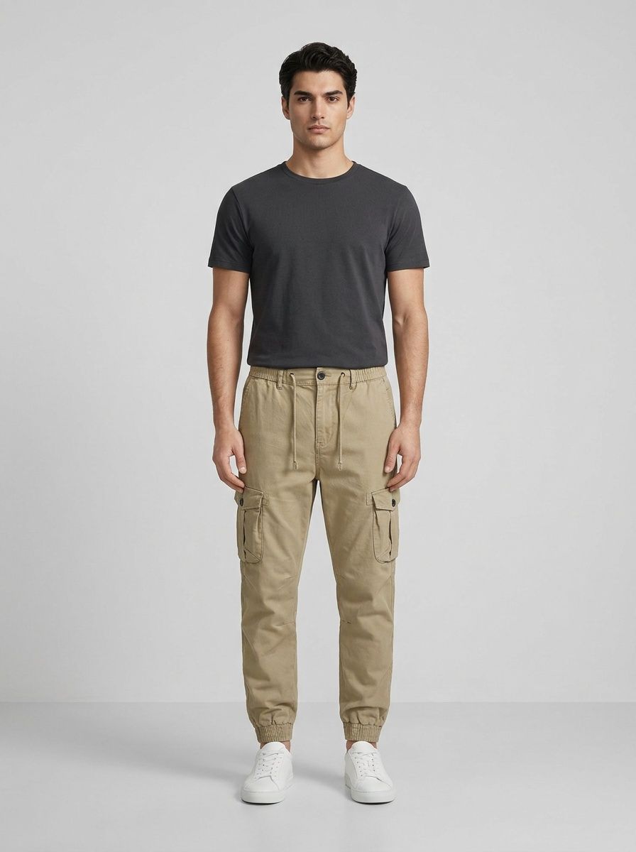 Stretch Fit Versatile Men's Tapered Cargo Pants for Casual Wear