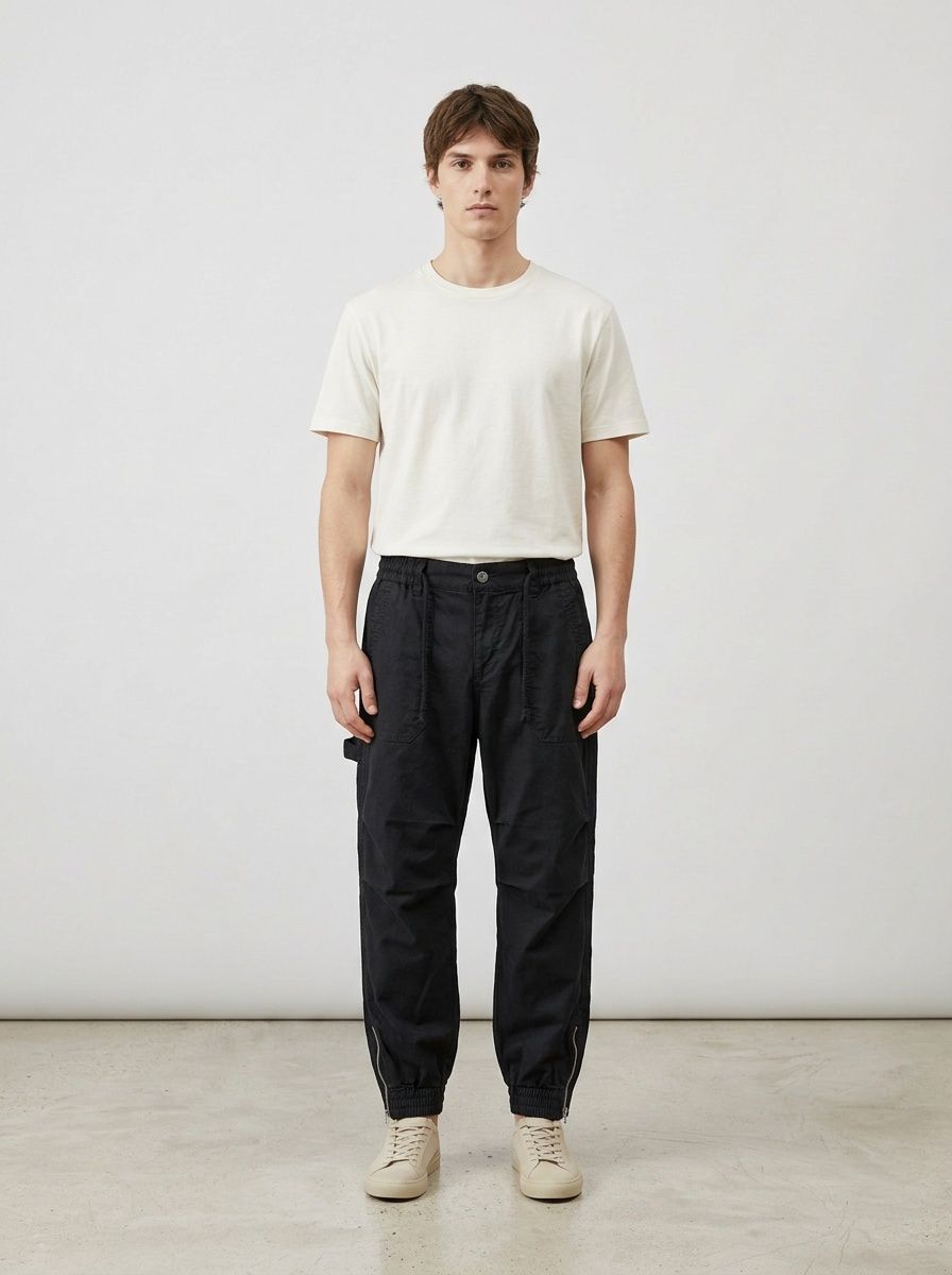 Cargohose für Herren mit Reißverschluss und schmal zulaufendem Schnitt – ideal für lässige Outdoor-Aktivitäten