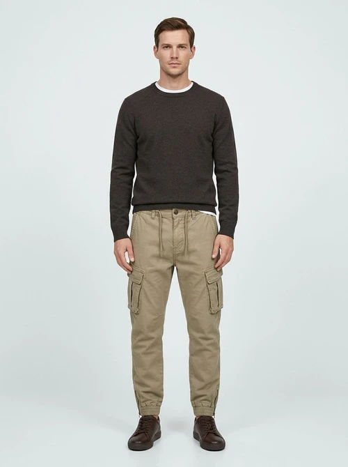 Pantalones cargo ajustados con puños vintage para hombre para uso deportivo