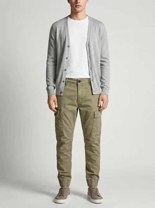 Retro Tapered Fit Multi-Pocket Men's Cargo Pants for Functional Casual Wear