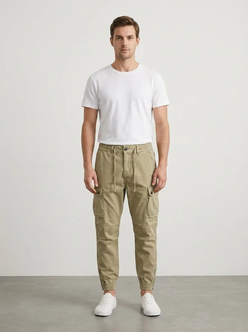 Pantalones cargo elásticos y cónicos para hombre para uso deportivo informal al aire libre