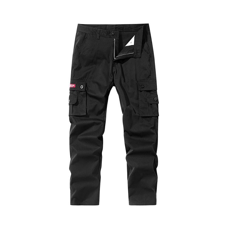 Pantalon cargo pour homme à jambes droites et poches multiples, idéal pour un style décontracté.