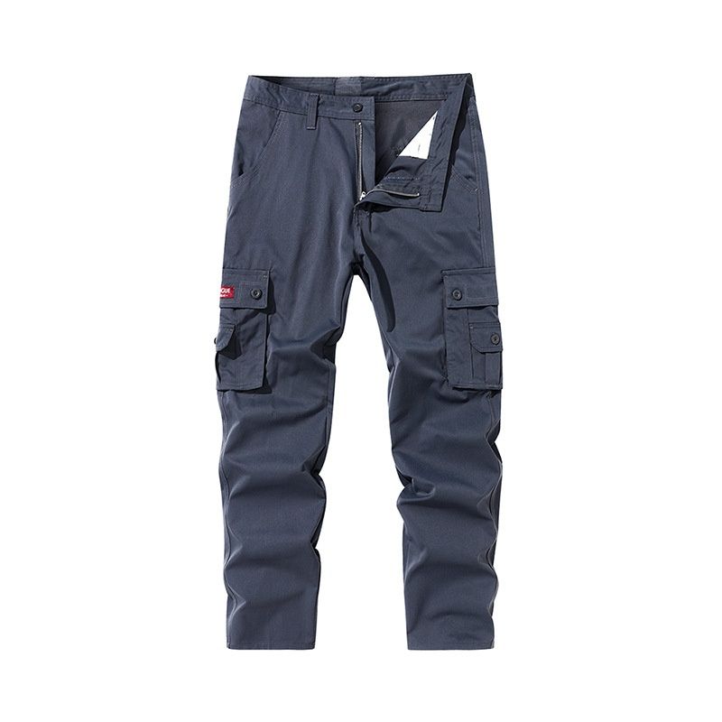 Pantalon cargo pour homme à jambes droites et poches multiples, idéal pour un style décontracté.