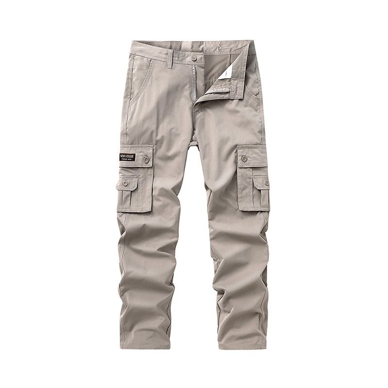 Pantalon cargo pour homme à jambes droites et poches multiples, idéal pour un style décontracté.