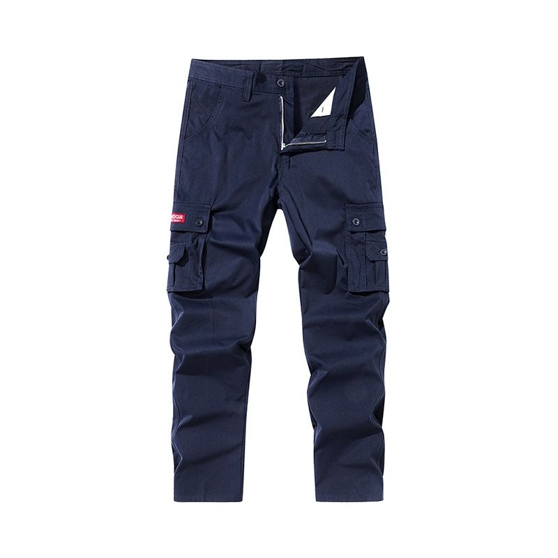 Pantalon cargo pour homme à jambes droites et poches multiples, idéal pour un style décontracté.