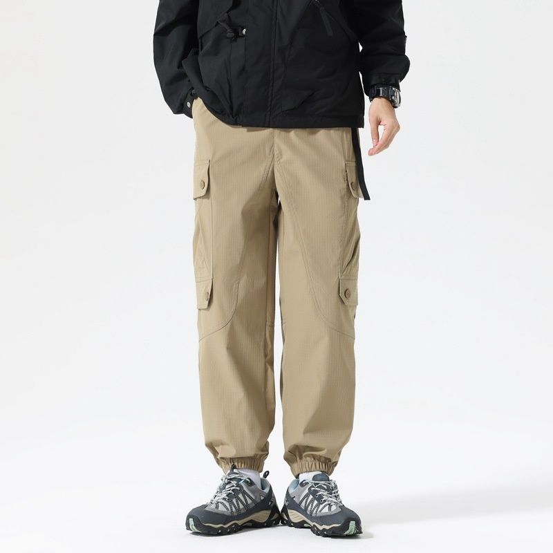 Pantalones cargo para hombre, de corte relajado, rectos, sencillos, con múltiples bolsillos, para uso deportivo informal.