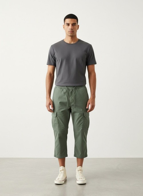 Straight Fit Summer Casual Men's Cargo Capri