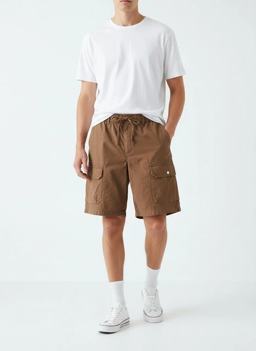 Multi-Pocket Stretch Vintage Men's Cargo Shorts for Summer Wear