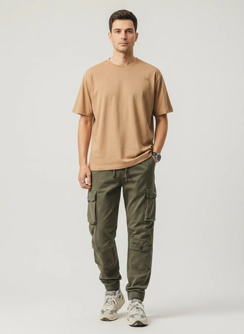 Vintage Straight Fit Multi-Pocket Men's Cargo Shorts for Outdoor Casual Wear