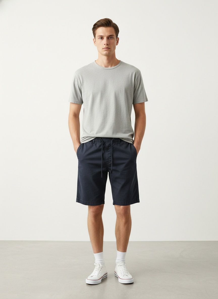 Relaxed Fit Drawstring Summer Athletic Men's Cargo Shorts