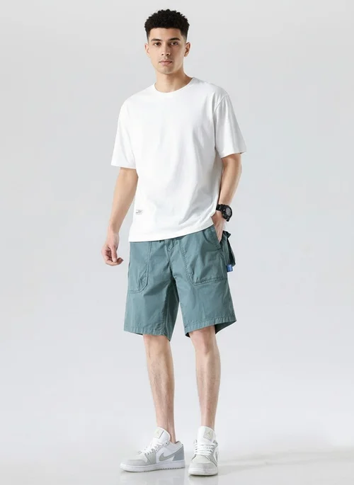 Relaxed Fit Stretch Men's Cargo Shorts for Outdoor Casual Wear
